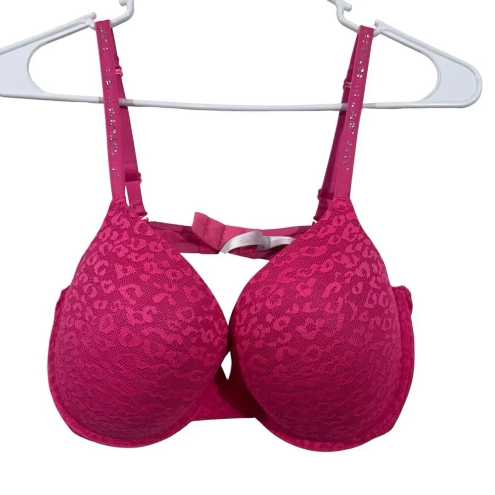 Victoria's Secret PINK 36D Leopard Print Lace Push Up Bra